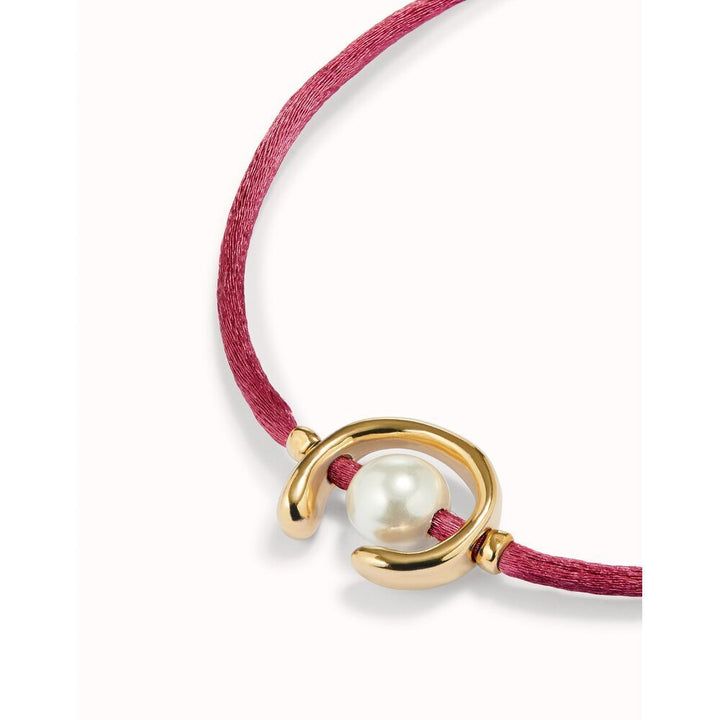 UNOde50 Sterling Silver - Plated Blackish Thread Bracelet With Shell Pearl Accessory - MococoUNOde50PUL2505AZUMTL - S/BLUBracelet