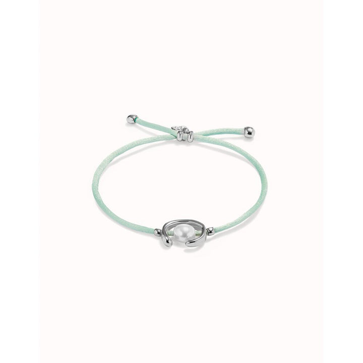 UNOde50 Sterling Silver - Plated Blackish Thread Bracelet With Shell Pearl Accessory - MococoUNOde50PUL2505AZUMTL - S/BLUBracelet