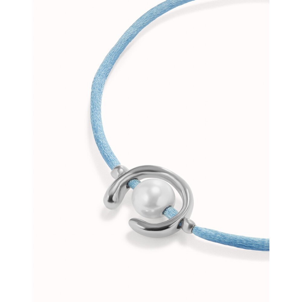 UNOde50 Sterling Silver - Plated Blackish Thread Bracelet With Shell Pearl Accessory - MococoUNOde50PUL2505AZUMTL - S/BLUBracelet