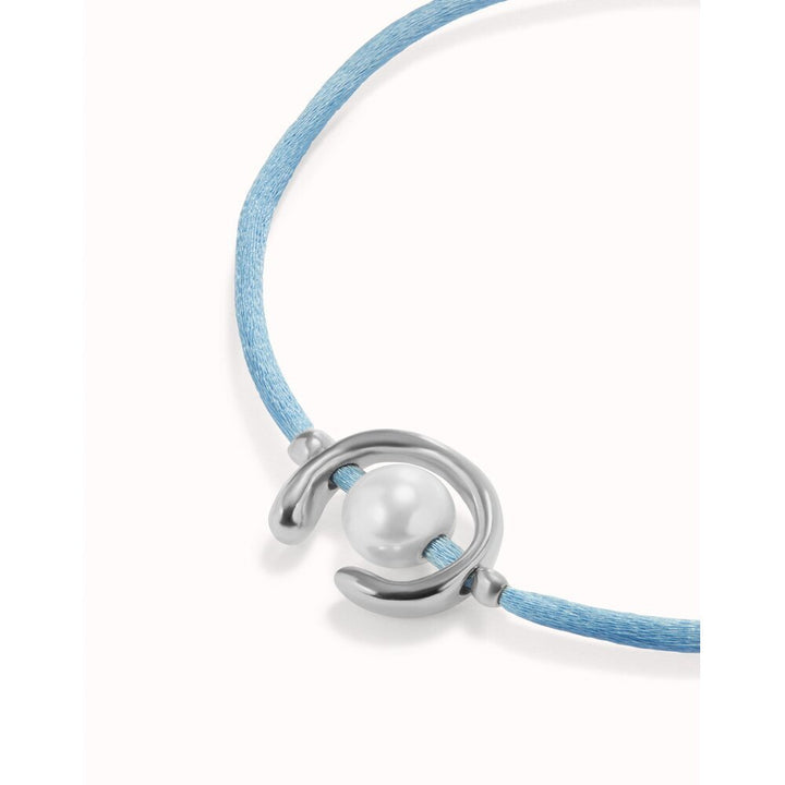 UNOde50 Sterling Silver - Plated Blackish Thread Bracelet With Shell Pearl Accessory - MococoUNOde50PUL2505AZUMTL - S/BLUBracelet