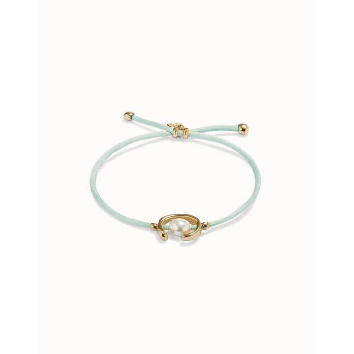 UNOde50 Sterling Silver - Plated Blackish Thread Bracelet With Shell Pearl Accessory - MococoUNOde50PUL2505AZUMTL - S/BLUBracelet