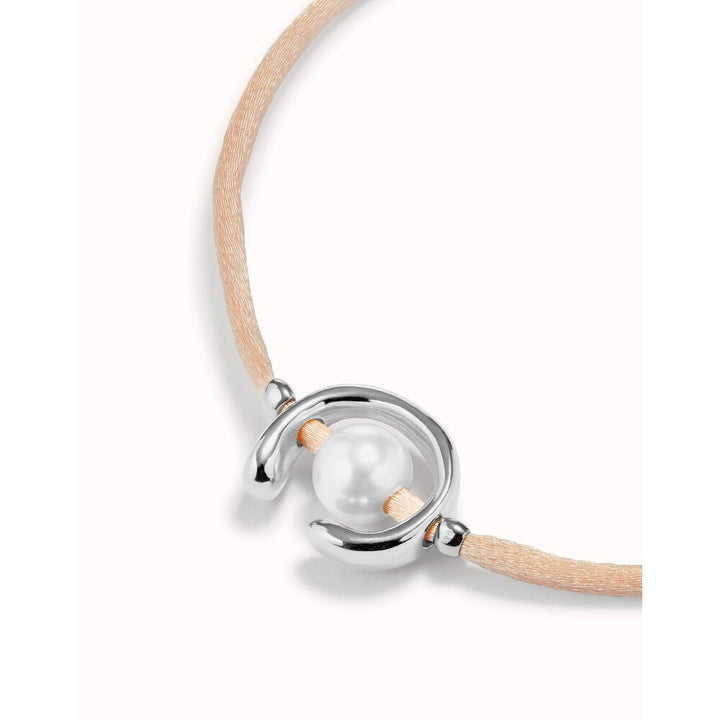 UNOde50 Sterling Silver - Plated Blackish Thread Bracelet With Shell Pearl Accessory - MococoUNOde50PUL2505AZUMTL - S/BLUBracelet