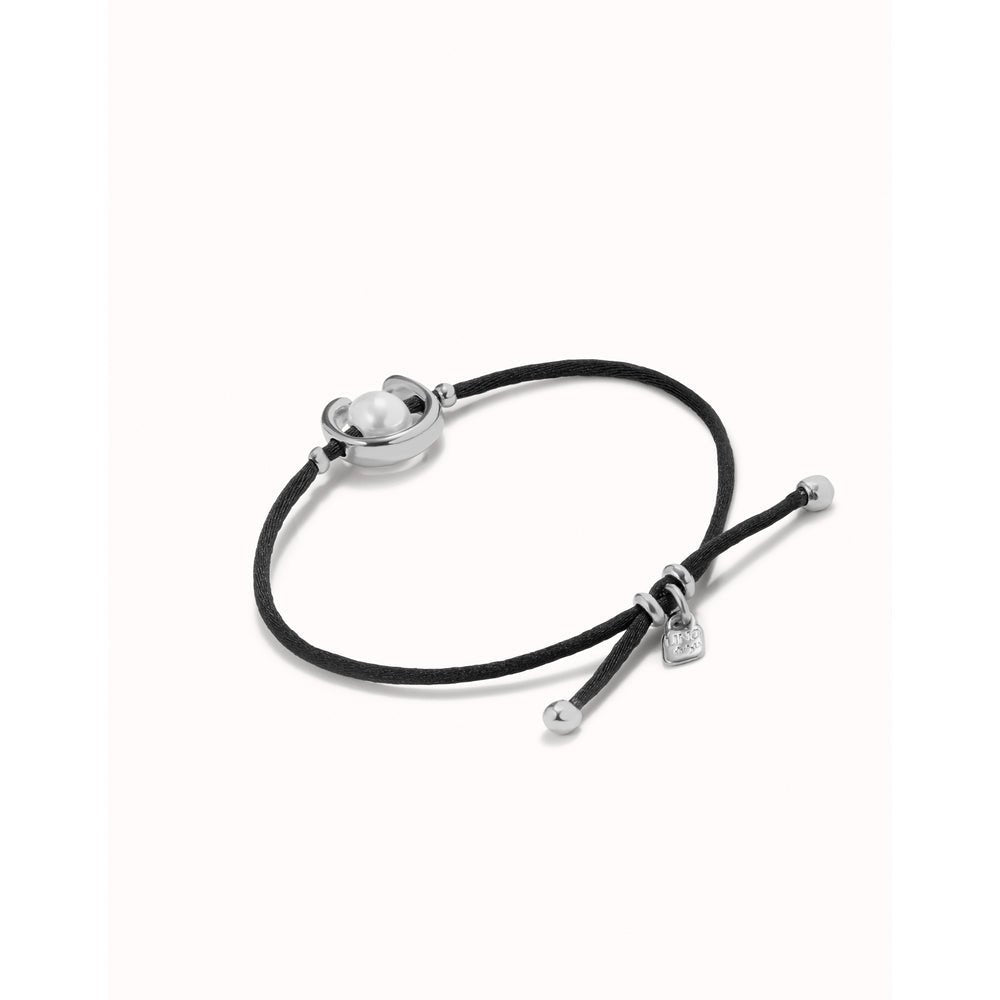UNOde50 Sterling Silver - Plated Blackish Thread Bracelet With Shell Pearl Accessory - MococoUNOde50PUL2505AZUMTL - S/BLKBracelet