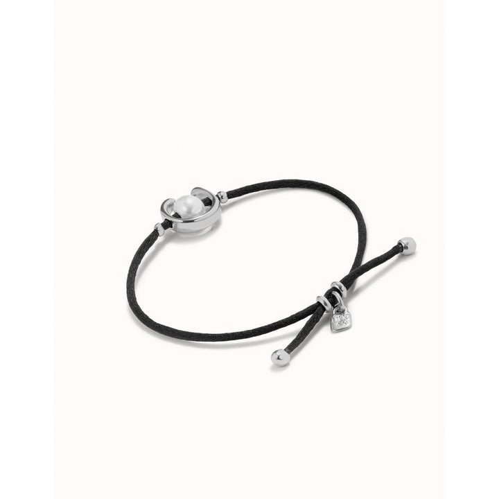 UNOde50 Sterling Silver - Plated Blackish Thread Bracelet With Shell Pearl Accessory - MococoUNOde50PUL2505AZUMTL - S/BLKBracelet