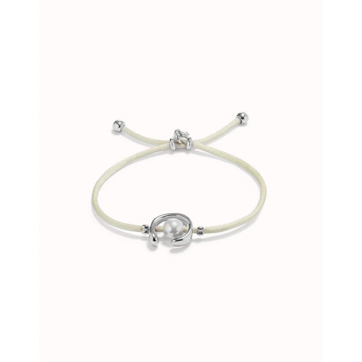 UNOde50 Sterling Silver - Plated Blackish Thread Bracelet With Shell Pearl Accessory - MococoUNOde50PUL2505AZUMTL - S/BLUBracelet
