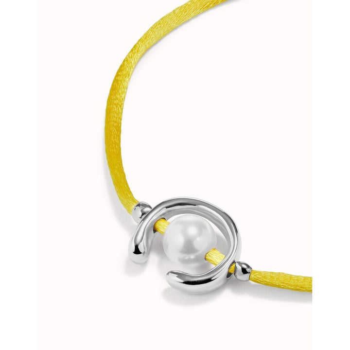 UNOde50 Sterling Silver - Plated Blackish Thread Bracelet With Shell Pearl Accessory - MococoUNOde50PUL2505AZUMTL - S/BLUBracelet
