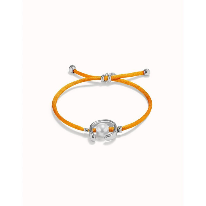 UNOde50 Sterling Silver - Plated Blackish Thread Bracelet With Shell Pearl Accessory - MococoUNOde50PUL2505AZUMTL - S/BLUBracelet