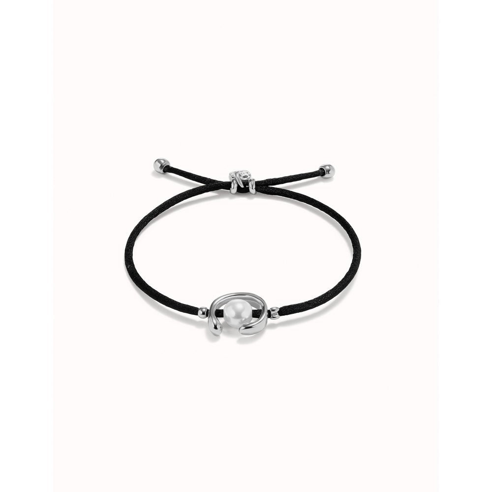 UNOde50 Sterling Silver - Plated Blackish Thread Bracelet With Shell Pearl Accessory - MococoUNOde50PUL2505AZUMTL - S/BLUBracelet