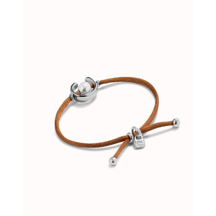 UNOde50 Sterling Silver - Plated Blackish Thread Bracelet With Shell Pearl Accessory - MococoUNOde50PUL2505AZUMTL - S/BLUBracelet