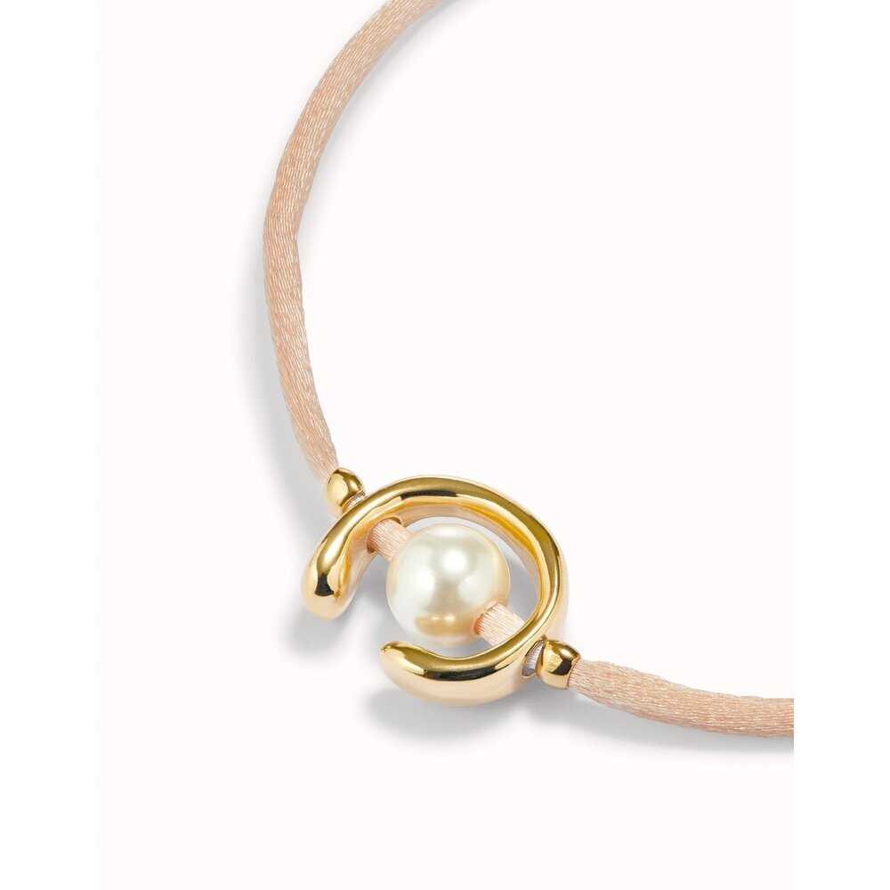 UNOde50 Sterling Silver - Plated Blackish Thread Bracelet With Shell Pearl Accessory - MococoUNOde50PUL2505AZUMTL - G/SLMNBracelet