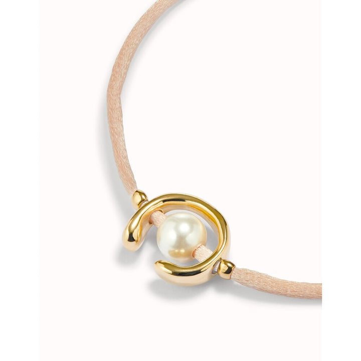 UNOde50 Sterling Silver - Plated Blackish Thread Bracelet With Shell Pearl Accessory - MococoUNOde50PUL2505AZUMTL - G/SLMNBracelet