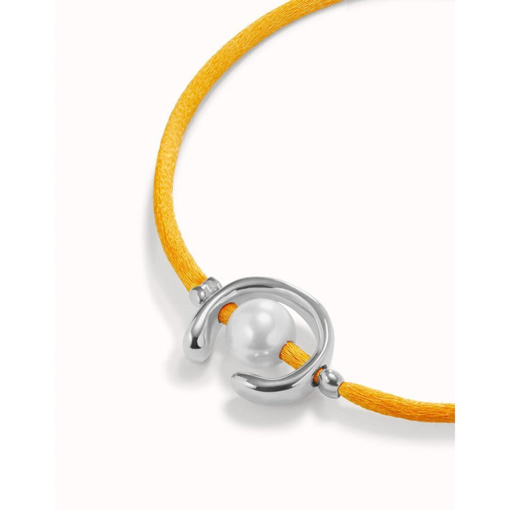 UNOde50 Sterling Silver - Plated Blackish Thread Bracelet With Shell Pearl Accessory - MococoUNOde50PUL2505AZUMTL - S/BLUBracelet