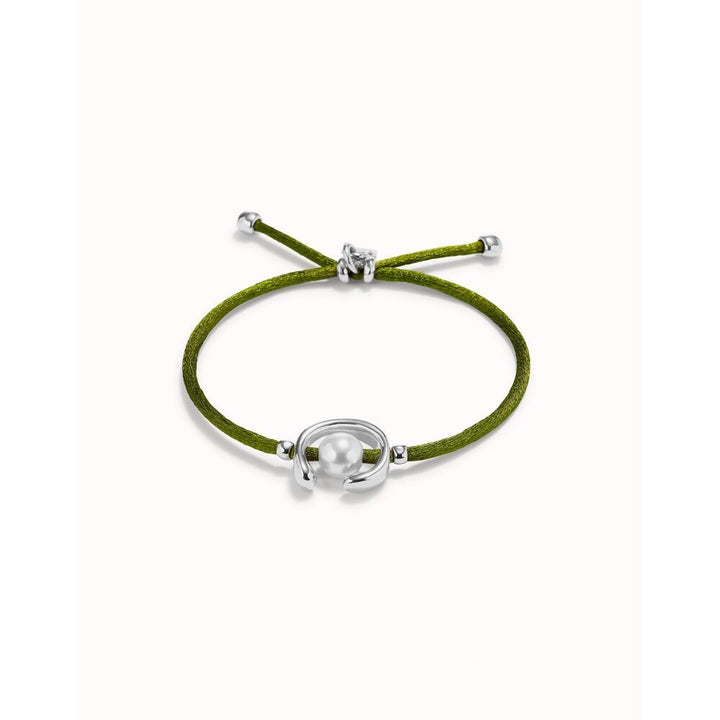 UNOde50 Sterling Silver - Plated Blackish Thread Bracelet With Shell Pearl Accessory - MococoUNOde50PUL2505AZUMTL - S/BLUBracelet