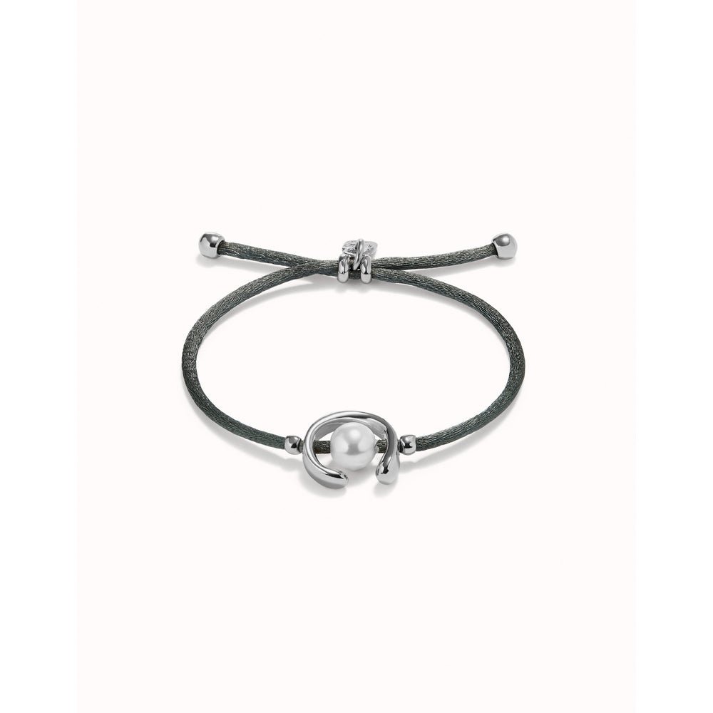 UNOde50 Sterling Silver - Plated Blackish Thread Bracelet With Shell Pearl Accessory - MococoUNOde50PUL2505AZUMTL - S/BLUBracelet