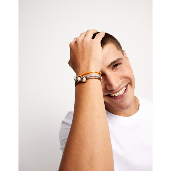 UNOde50 Sterling Silver - Plated Blackish Thread Bracelet With Shell Pearl Accessory - MococoUNOde50PUL2505AZUMTL - S/BLUBracelet