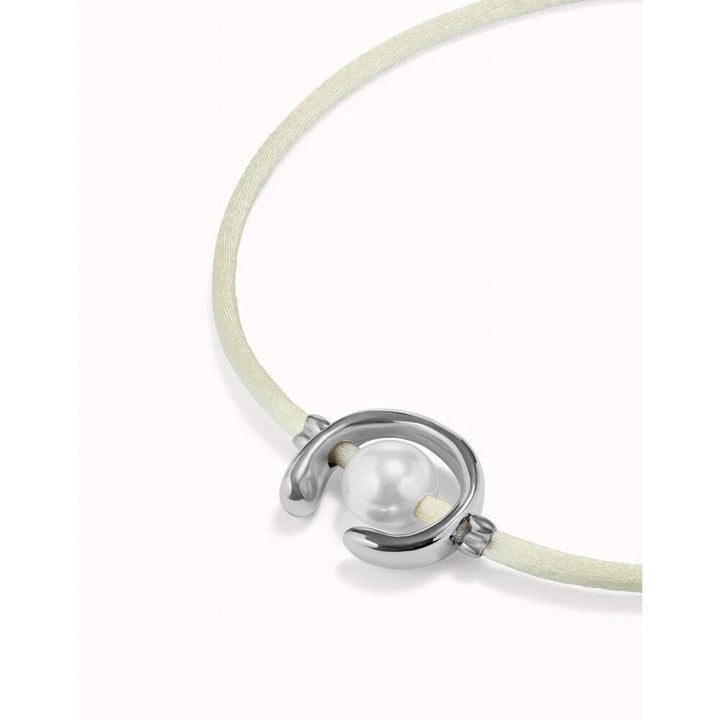 UNOde50 Sterling Silver - Plated Blackish Thread Bracelet With Shell Pearl Accessory - MococoUNOde50PUL2505AZUMTL - S/BLUBracelet