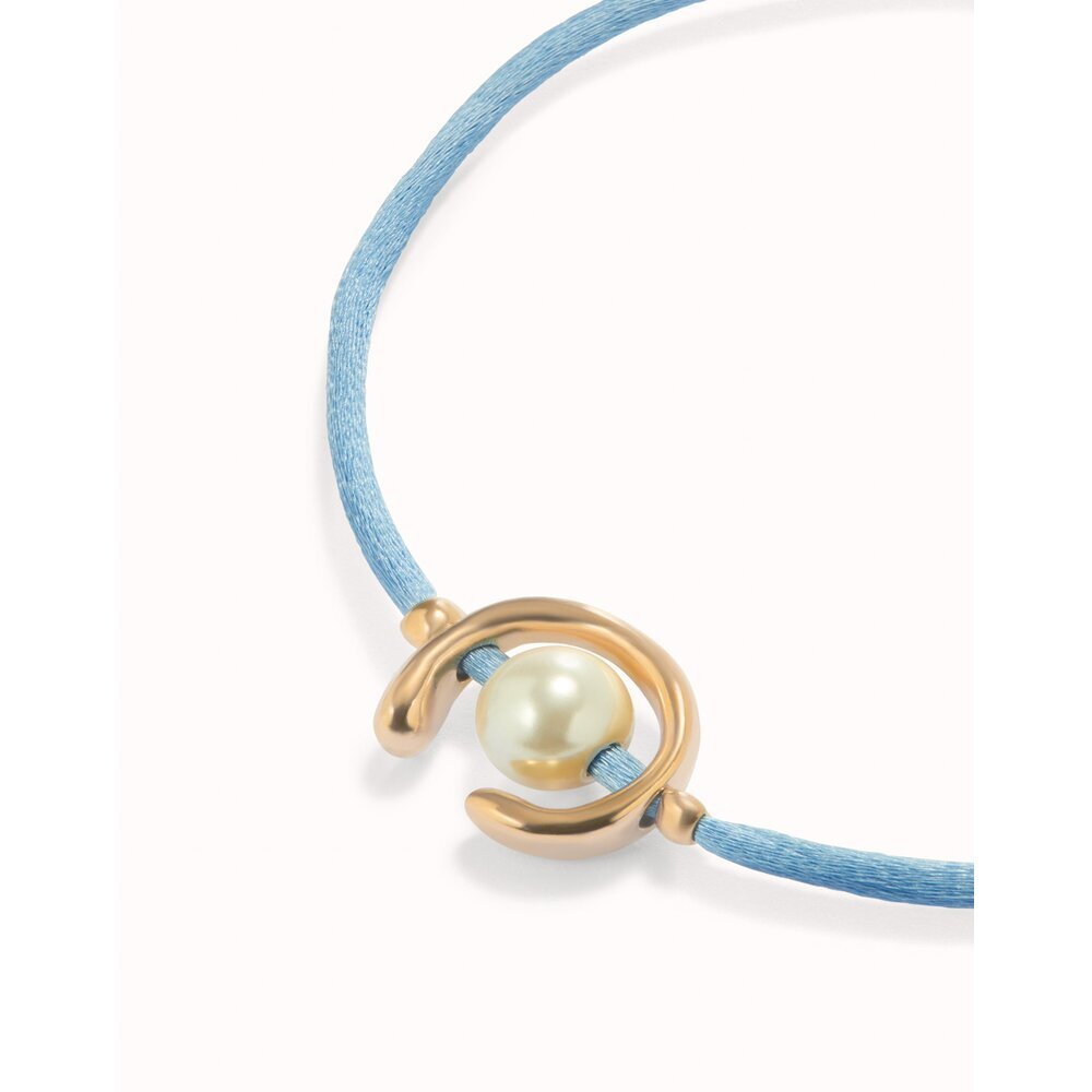 UNOde50 Sterling Silver - Plated Blackish Thread Bracelet With Shell Pearl Accessory - MococoUNOde50PUL2505AZUMTL - S/BLUBracelet