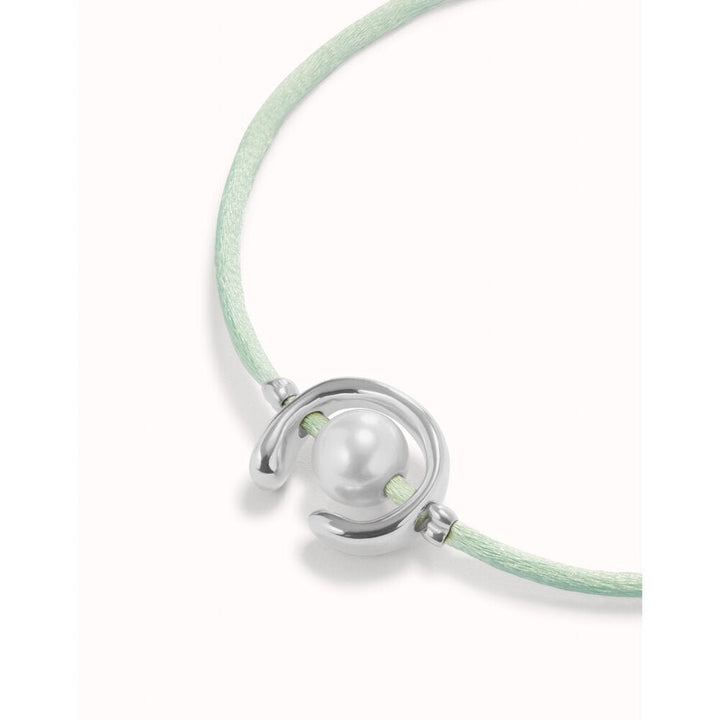 UNOde50 Sterling Silver - Plated Blackish Thread Bracelet With Shell Pearl Accessory - MococoUNOde50PUL2505AZUMTL - S/BLUBracelet