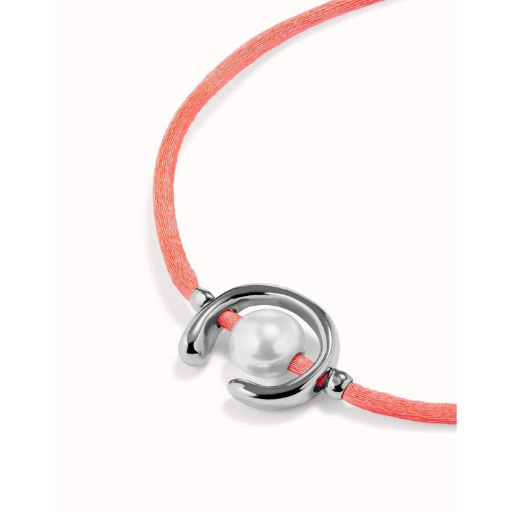 UNOde50 Sterling Silver - Plated Blackish Thread Bracelet With Shell Pearl Accessory - MococoUNOde50PUL2505AZUMTL - S/BLUBracelet