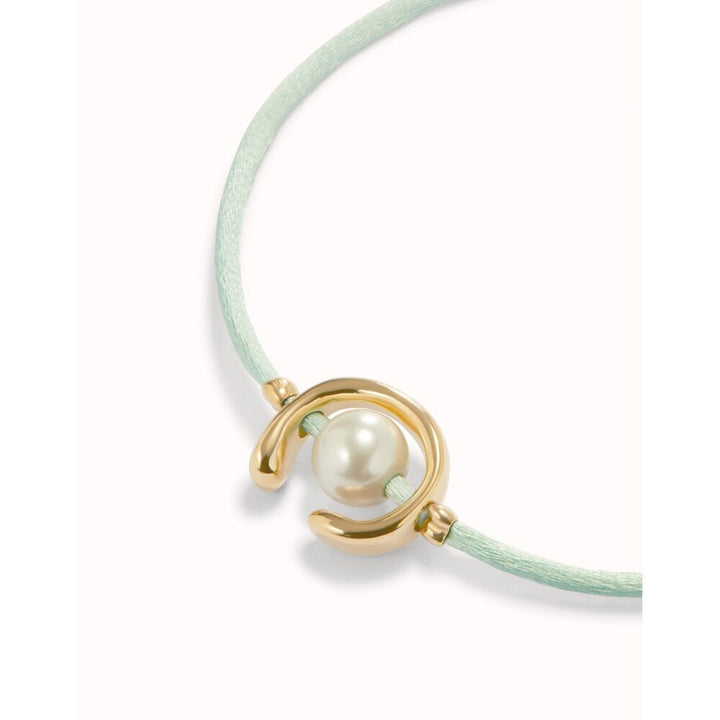 UNOde50 Sterling Silver - Plated Blackish Thread Bracelet With Shell Pearl Accessory - MococoUNOde50PUL2505AZUMTL - S/BLUBracelet