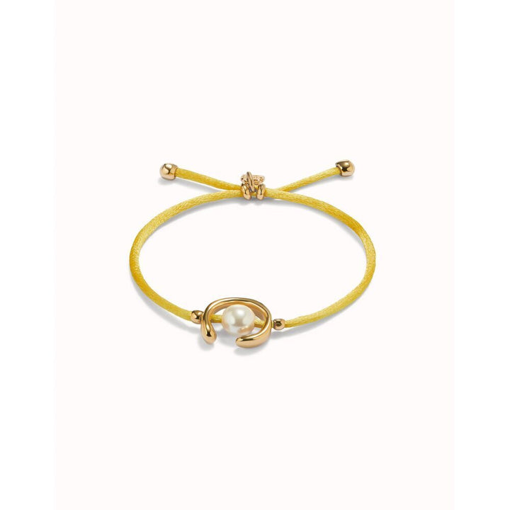 UNOde50 Sterling Silver - Plated Blackish Thread Bracelet With Shell Pearl Accessory - MococoUNOde50PUL2505AZUMTL - S/BLUBracelet