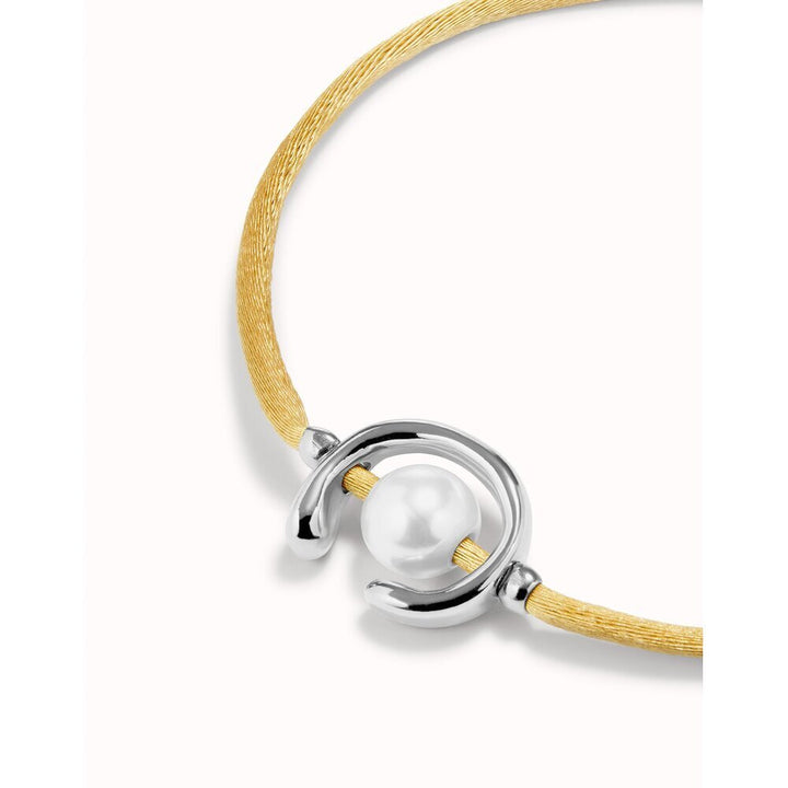 UNOde50 Sterling Silver - Plated Blackish Thread Bracelet With Shell Pearl Accessory - MococoUNOde50PUL2505AZUMTL - S/BLUBracelet