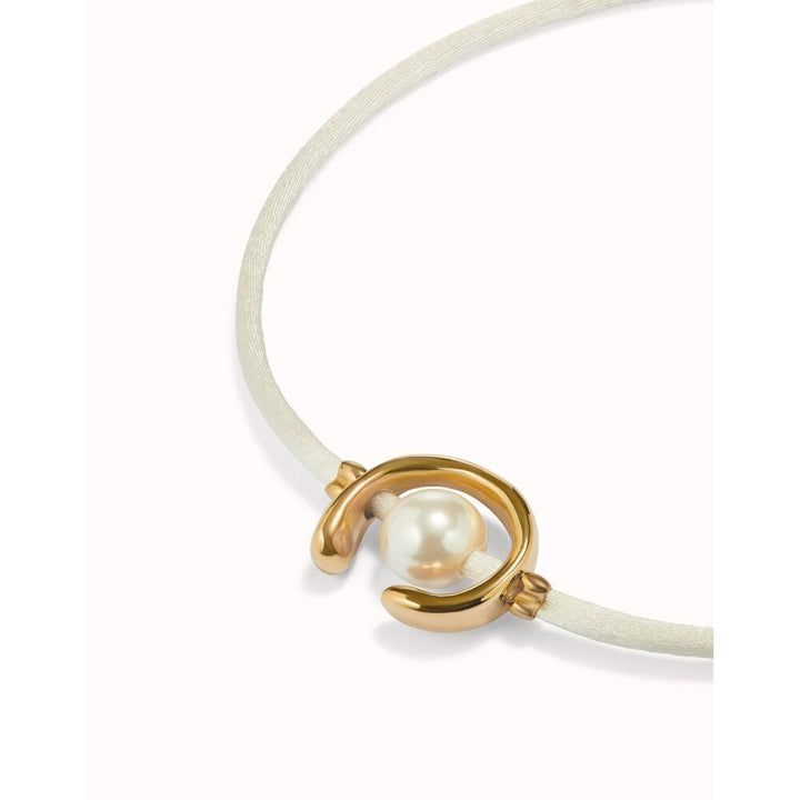 UNOde50 Sterling Silver - Plated Blackish Thread Bracelet With Shell Pearl Accessory - MococoUNOde50PUL2505AZUMTL - S/BLUBracelet