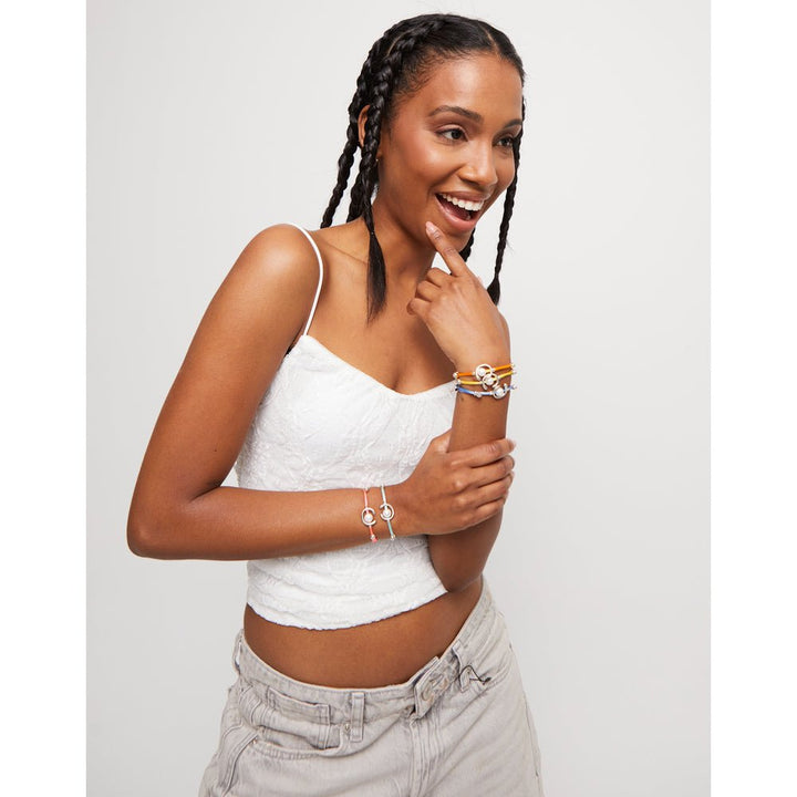 UNOde50 Sterling Silver - Plated Blackish Thread Bracelet With Shell Pearl Accessory - MococoUNOde50PUL2505AZUMTL - S/YLWBracelet