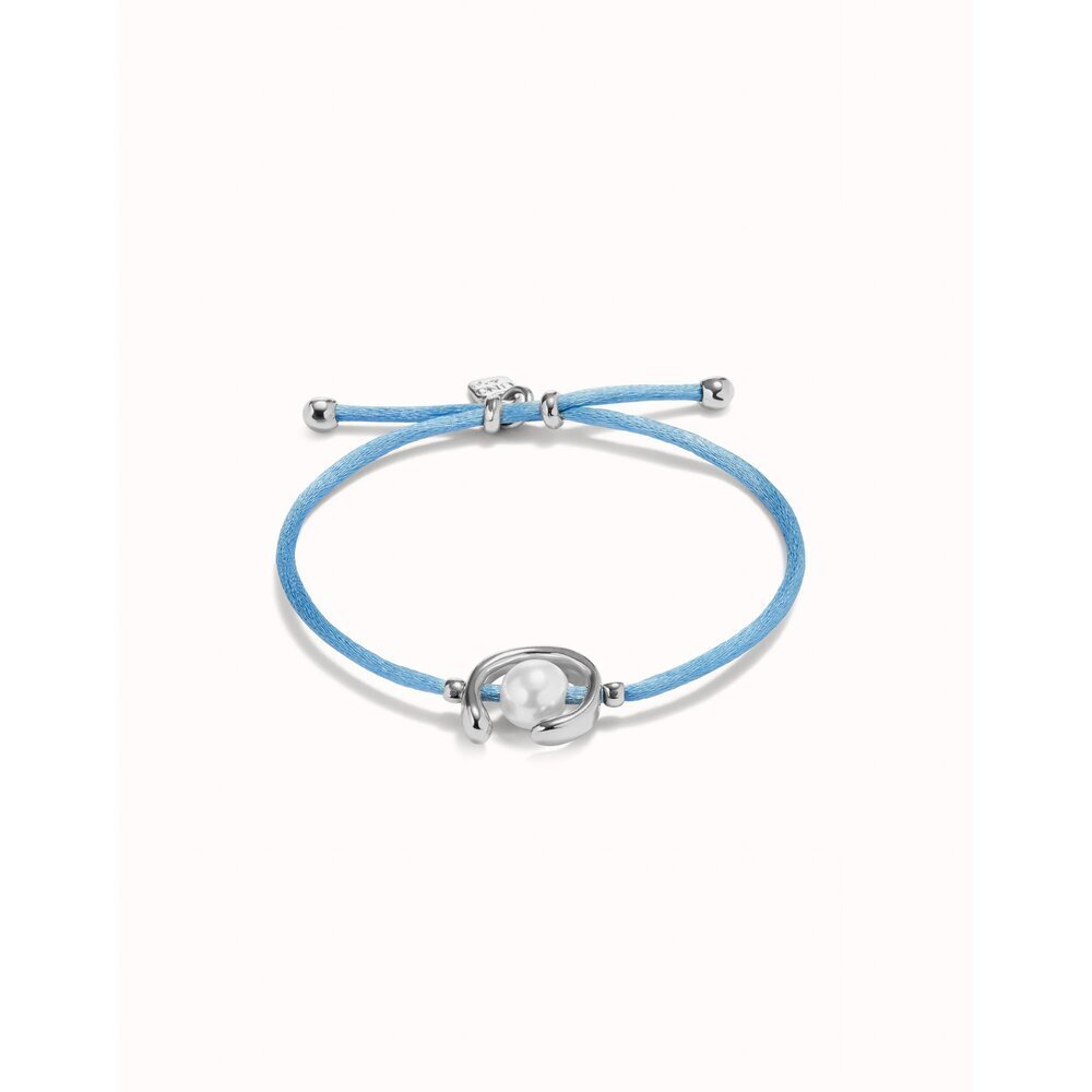 UNOde50 Sterling Silver - Plated Blackish Thread Bracelet With Shell Pearl Accessory - MococoUNOde50PUL2505AZUMTL - S/BLUBracelet