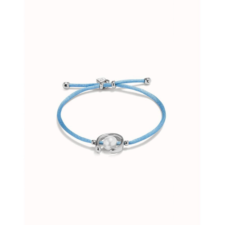 UNOde50 Sterling Silver - Plated Blackish Thread Bracelet With Shell Pearl Accessory - MococoUNOde50PUL2505AZUMTL - S/BLUBracelet