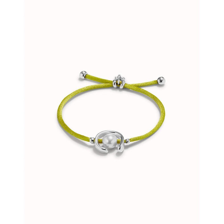 UNOde50 Sterling Silver - Plated Blackish Thread Bracelet With Shell Pearl Accessory - MococoUNOde50PUL2505AZUMTL - G/LGBracelet