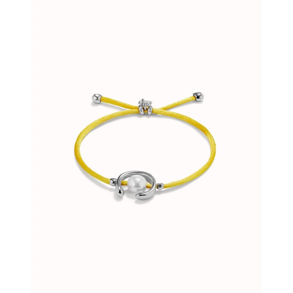 UNOde50 Sterling Silver - Plated Blackish Thread Bracelet With Shell Pearl Accessory - MococoUNOde50PUL2505AZUMTL - S/BLUBracelet