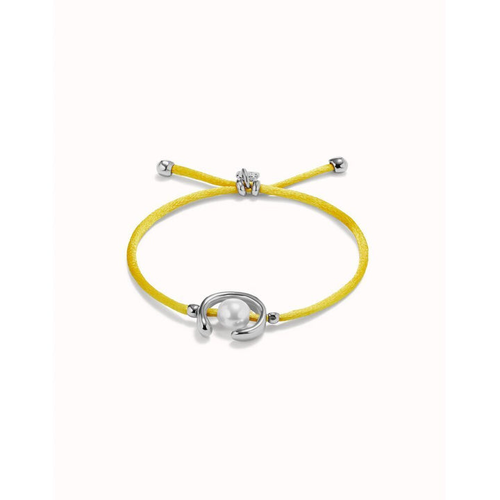 UNOde50 Sterling Silver - Plated Blackish Thread Bracelet With Shell Pearl Accessory - MococoUNOde50PUL2505AZUMTL - S/BLUBracelet