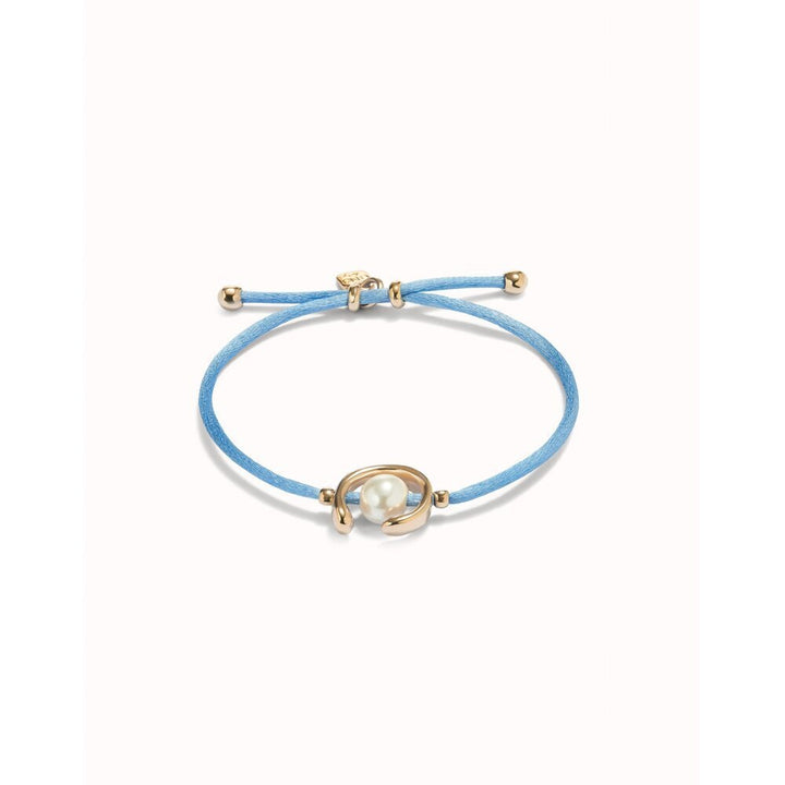UNOde50 Sterling Silver - Plated Blackish Thread Bracelet With Shell Pearl Accessory - MococoUNOde50PUL2505AZUMTL - S/BLUBracelet
