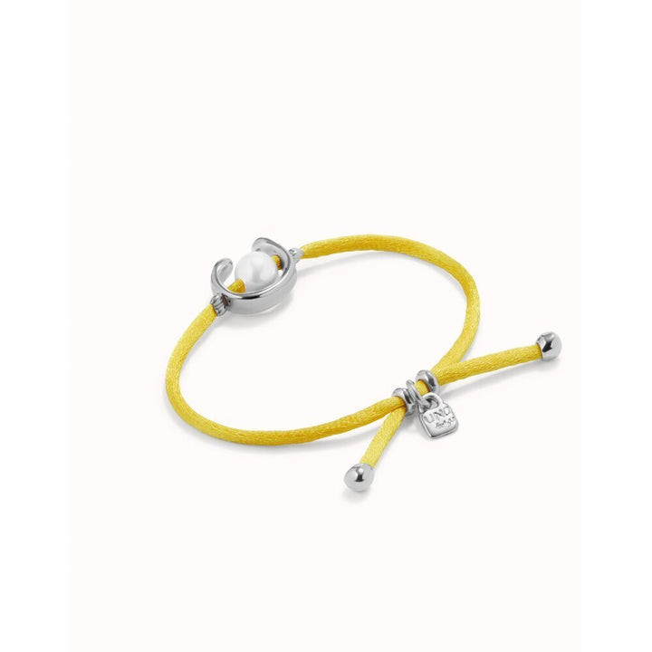 UNOde50 Sterling Silver - Plated Blackish Thread Bracelet With Shell Pearl Accessory - MococoUNOde50PUL2505AZUMTL - S/BLUBracelet