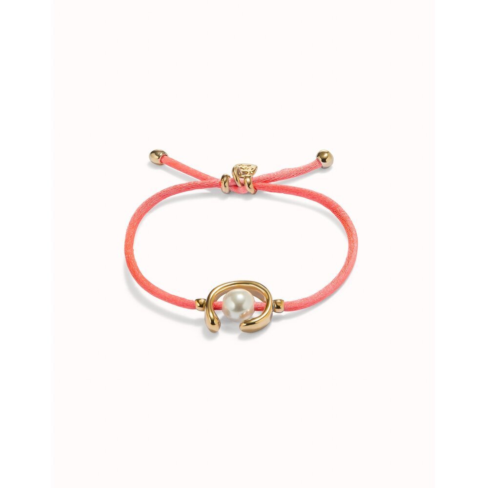 UNOde50 Sterling Silver - Plated Blackish Thread Bracelet With Shell Pearl Accessory - MococoUNOde50PUL2505AZUMTL - G/PNKBracelet