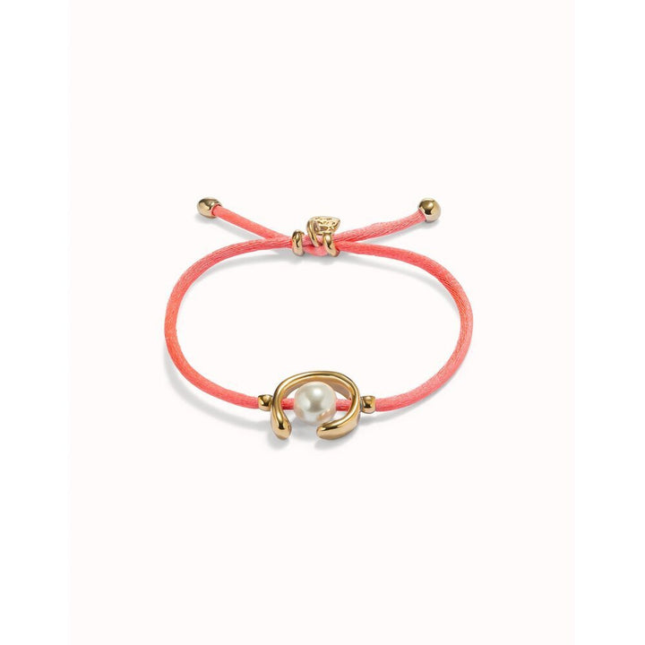 UNOde50 Sterling Silver - Plated Blackish Thread Bracelet With Shell Pearl Accessory - MococoUNOde50PUL2505AZUMTL - G/PNKBracelet