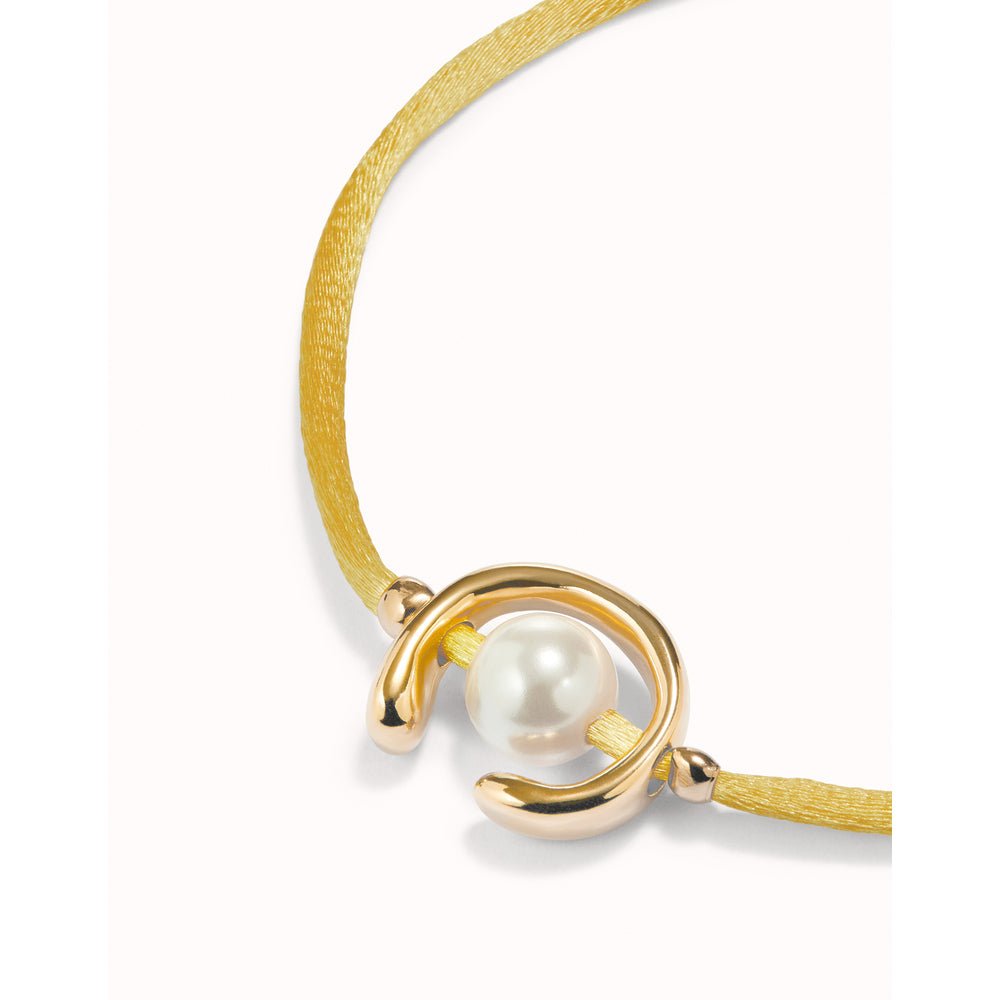 UNOde50 Sterling Silver - Plated Blackish Thread Bracelet With Shell Pearl Accessory - MococoUNOde50PUL2505AZUMTL - S/BLUBracelet