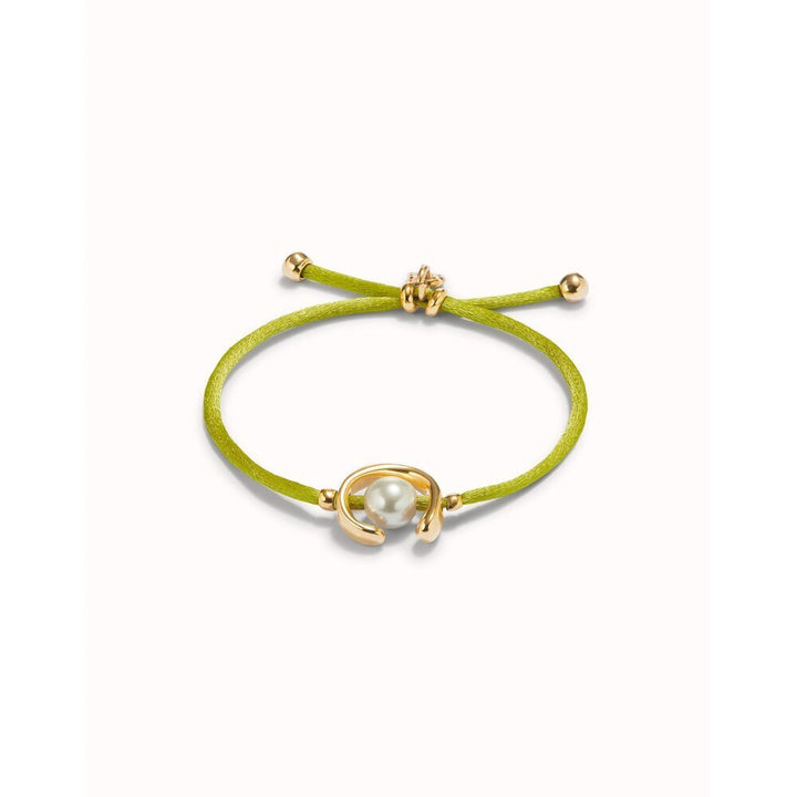 UNOde50 Sterling Silver - Plated Blackish Thread Bracelet With Shell Pearl Accessory - MococoUNOde50PUL2505AZUMTL - S/LGBracelet
