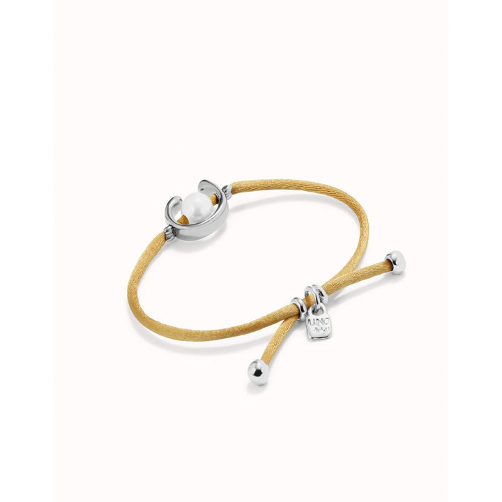 UNOde50 Sterling Silver - Plated Blackish Thread Bracelet With Shell Pearl Accessory - MococoUNOde50PUL2505AZUMTL - S/BLUBracelet