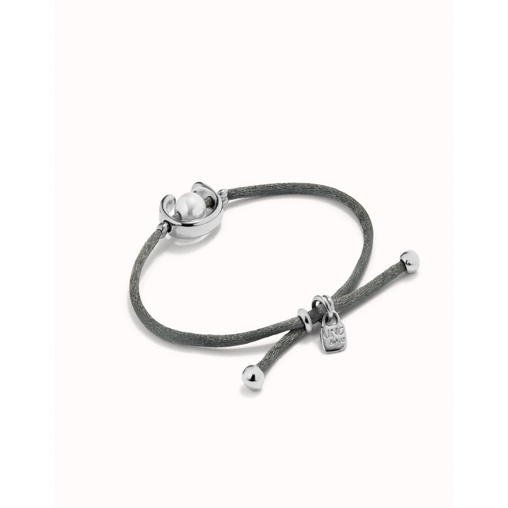 UNOde50 Sterling Silver - Plated Blackish Thread Bracelet With Shell Pearl Accessory - MococoUNOde50PUL2505AZUMTL - S/BLUBracelet