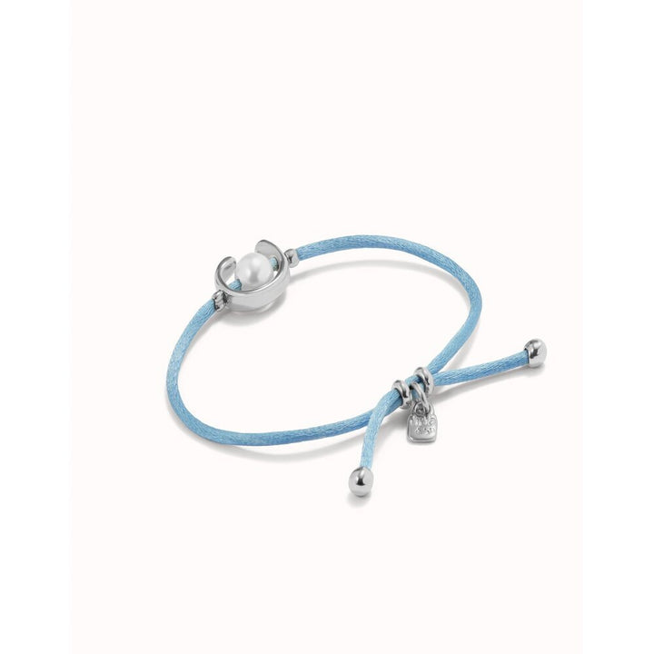 UNOde50 Sterling Silver - Plated Blackish Thread Bracelet With Shell Pearl Accessory - MococoUNOde50PUL2505AZUMTL - S/BLUBracelet
