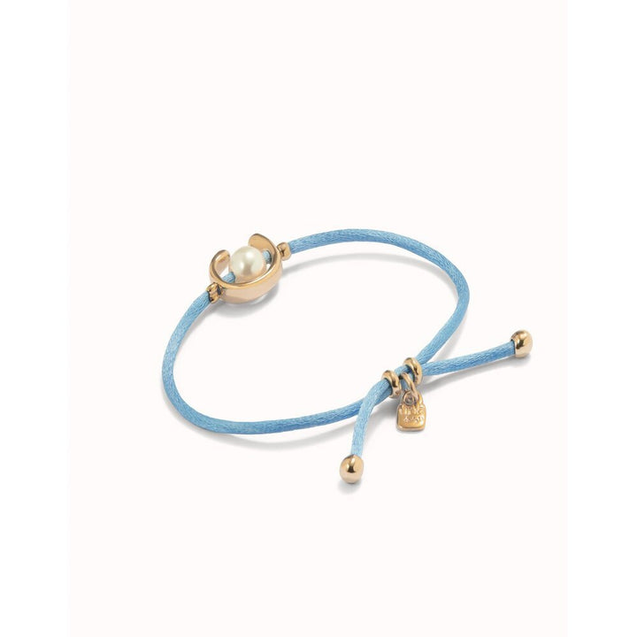 UNOde50 Sterling Silver - Plated Blackish Thread Bracelet With Shell Pearl Accessory - MococoUNOde50PUL2505AZUMTL - S/BLUBracelet