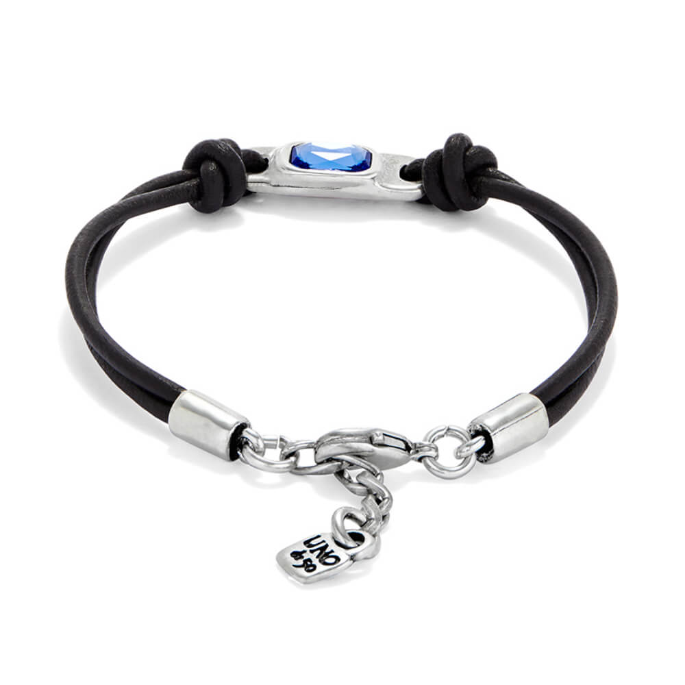 UNOde50 Sterling Silver - Plated Blue Crystal Leather Bracelet - MococoUNOde50PUL2480AZUMTL0MBracelets