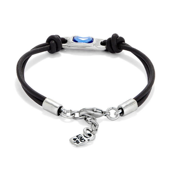 UNOde50 Sterling Silver - Plated Blue Crystal Leather Bracelet - MococoUNOde50PUL2480AZUMTL0MBracelets