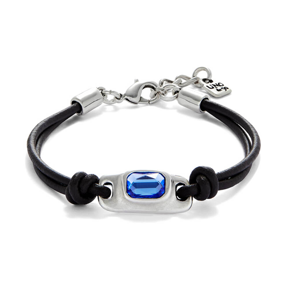 UNOde50 Sterling Silver - Plated Blue Crystal Leather Bracelet - MococoUNOde50PUL2480AZUMTL0MBracelets