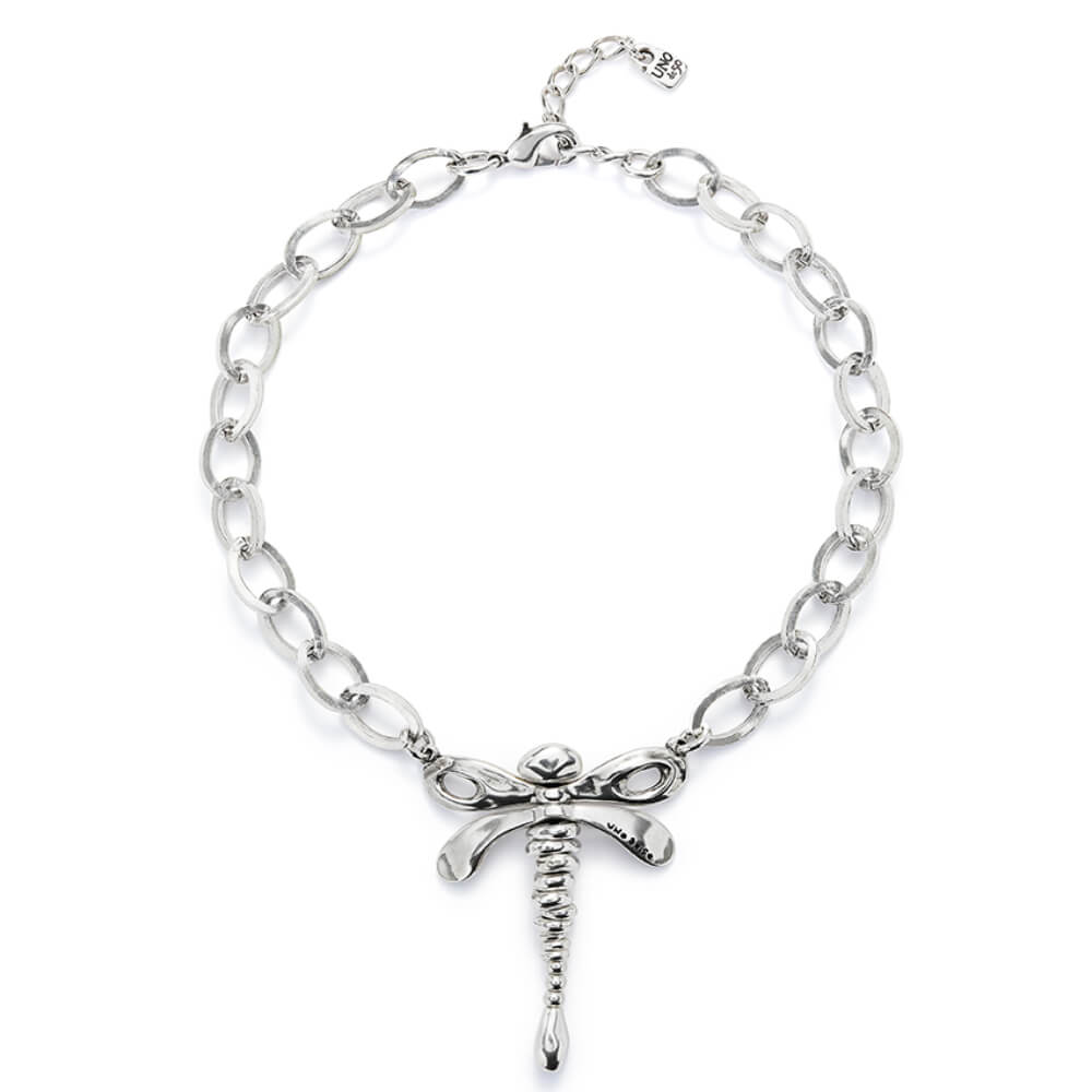 UNOde50 Sterling Silver - Plated Central Dragonfly Chain Necklace - MococoUNOde50COL1949MTL0000UNecklaces