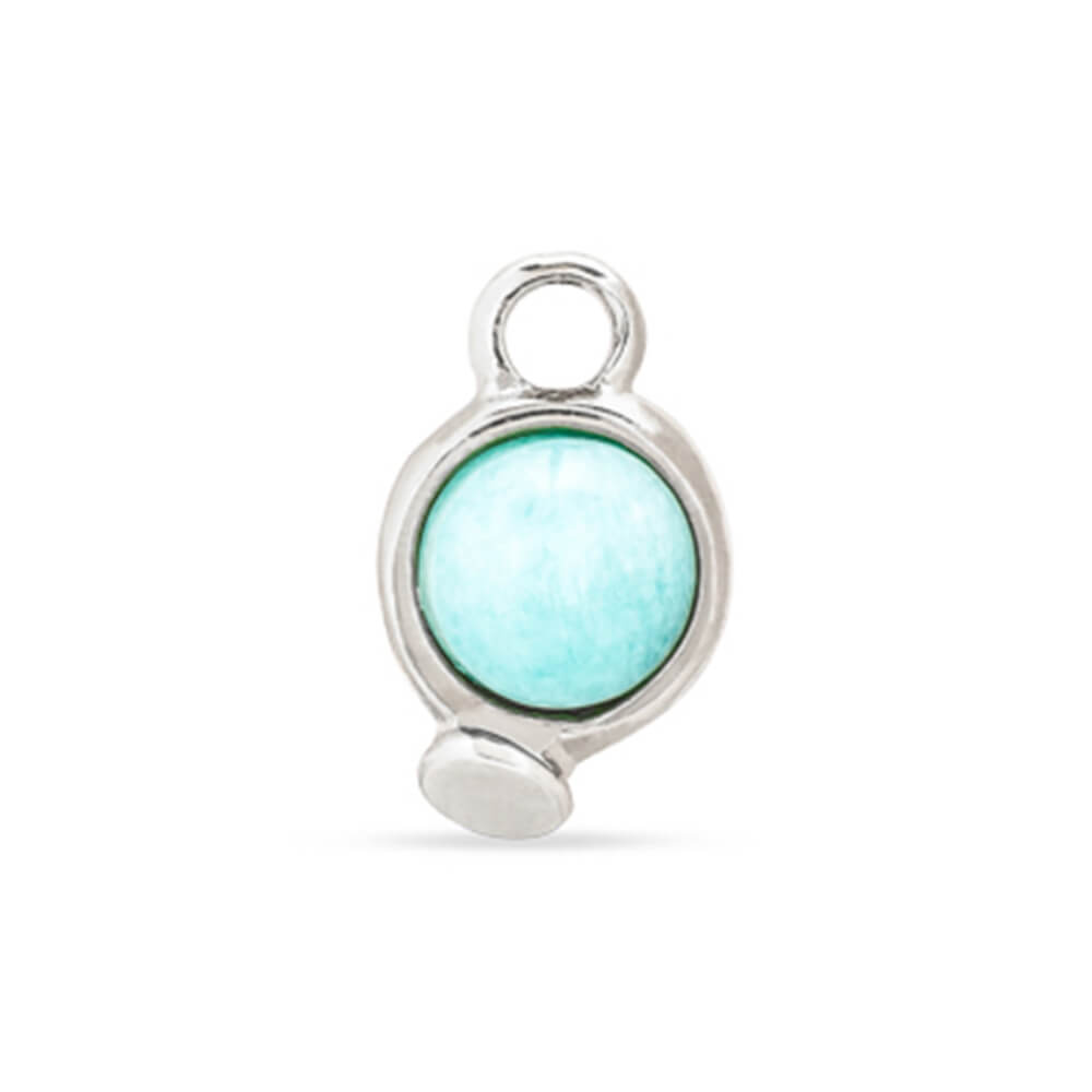 UNOde50 Sterling Silver - Plated Circle and Crystal Piercing Charm - MococoUNOde50Charms