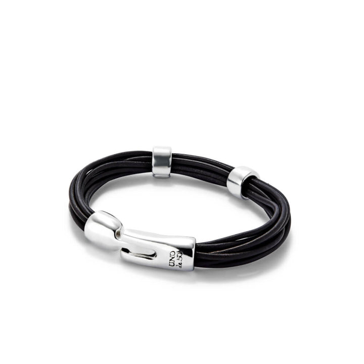 UNOde50 Sterling Silver - Plated Circles Leather Bracelet - MococoUNOde50PUL2458MARMTL0LBracelets