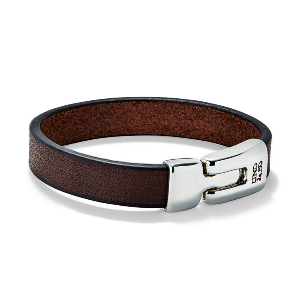 UNOde50 Sterling Silver - Plated Clasp Leather Bracelet - MococoUNOde50PUL2454MARMTL0LBracelets